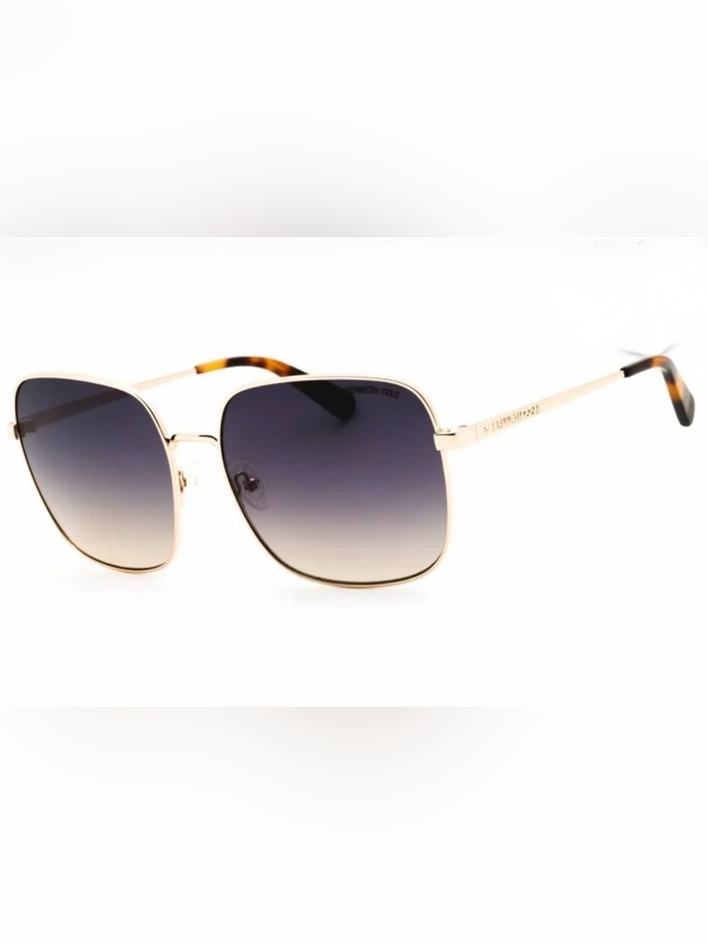 Kenneth Cole Gold Frame Sunglasses with Gradient Gray Lenses